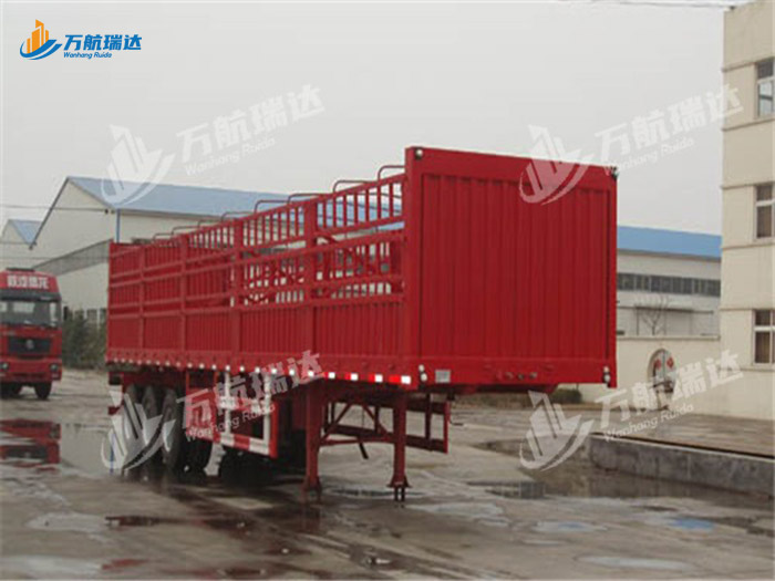 直梁式仓栏运输半挂车