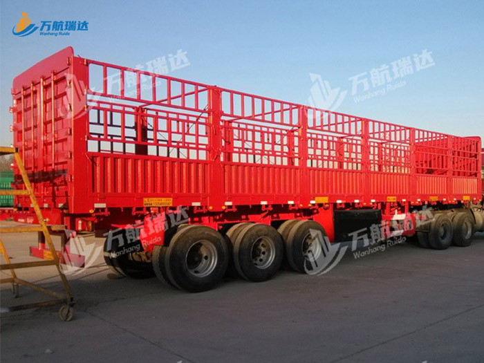 直梁式仓栏运输半挂车