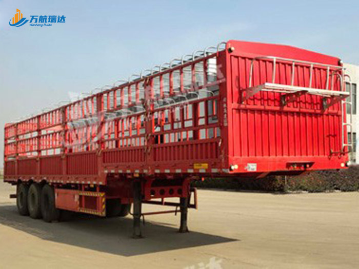 直梁式仓栏运输半挂车