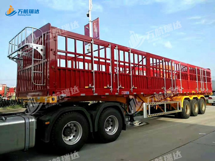 直梁式仓栏运输半挂车