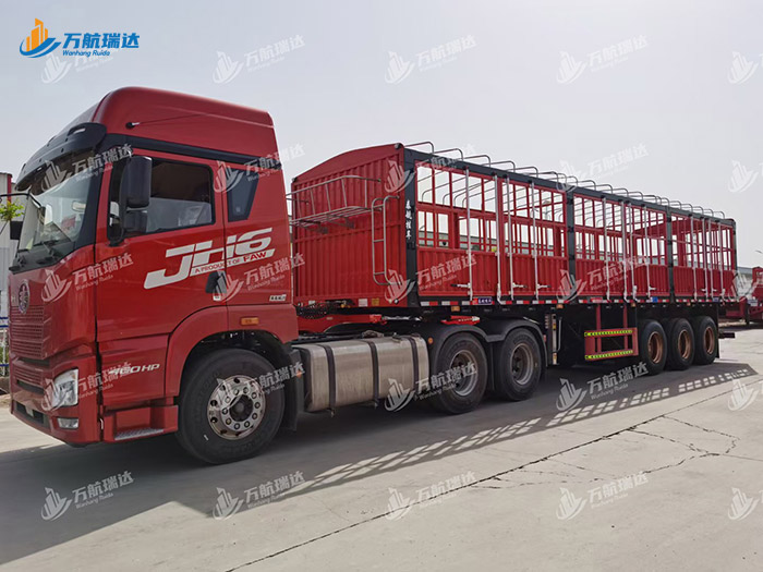 直梁式仓栏运输半挂车