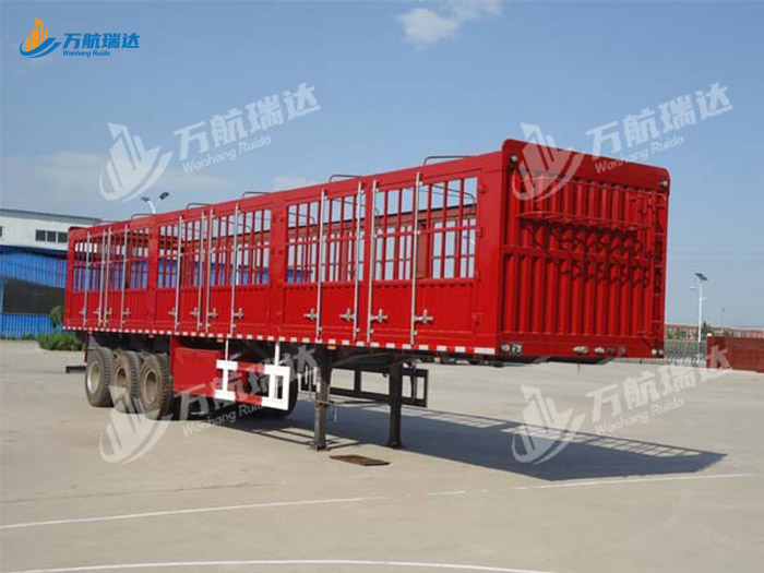 直梁式仓栏运输半挂车