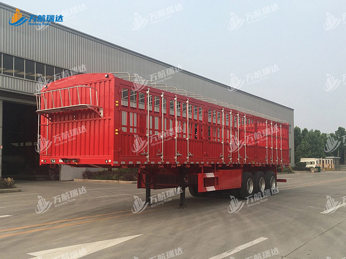 直梁式仓栏运输半挂车
