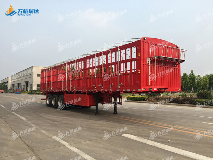 直梁式仓栏运输半挂车