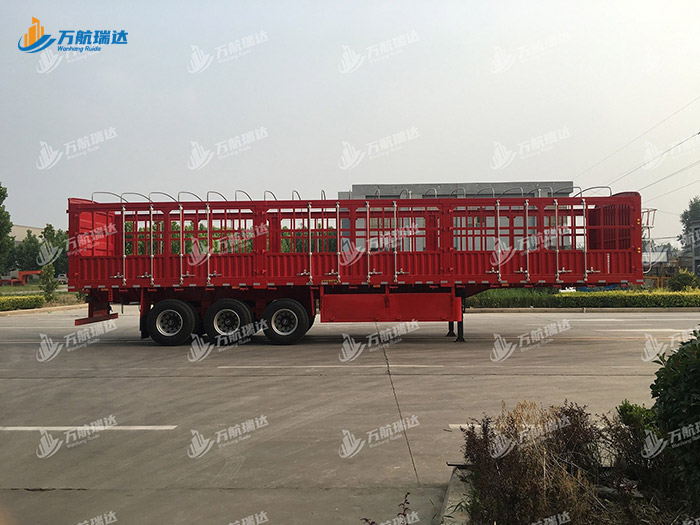 直梁式仓栏运输半挂车