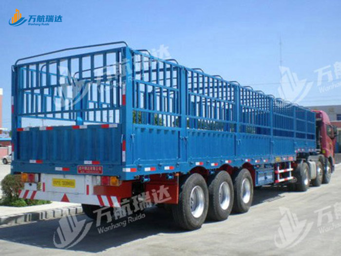 直梁式仓栏运输半挂车
