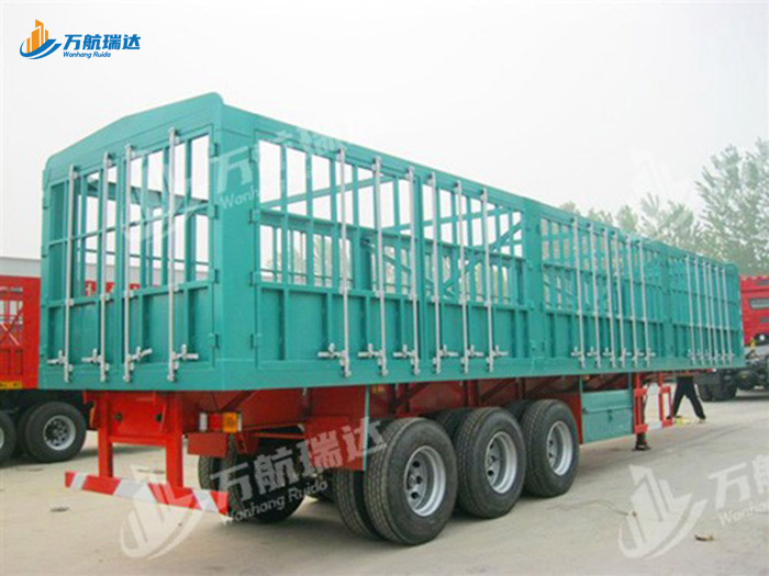 直梁式仓栏运输半挂车