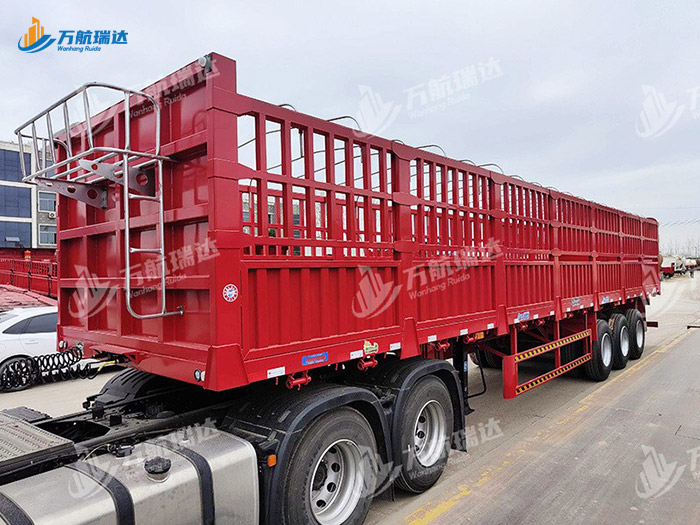 直梁式仓栏运输半挂车