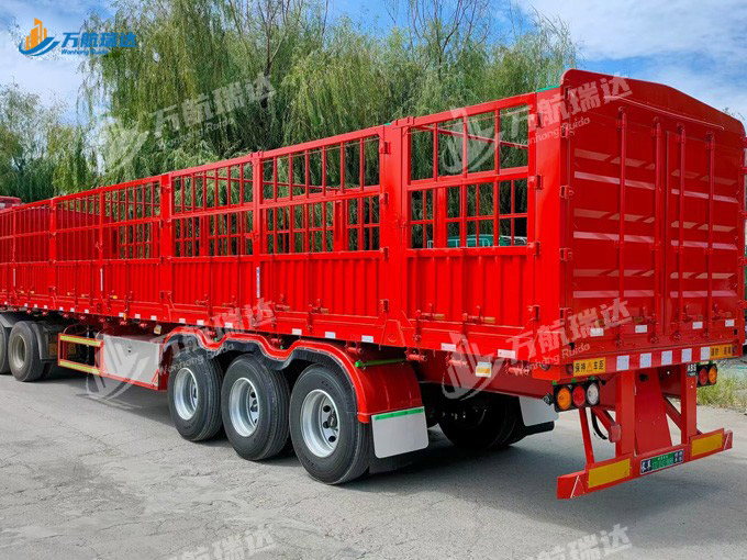 直梁式仓栏运输半挂车