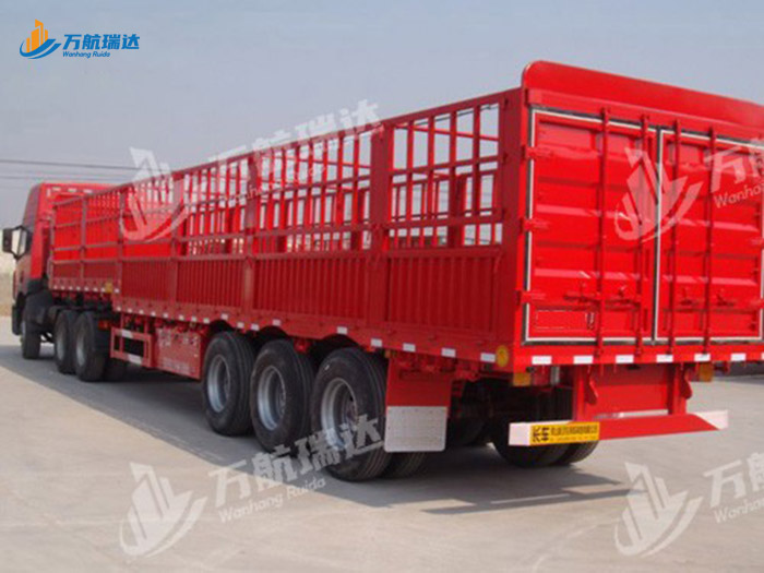 直梁式仓栏运输半挂车