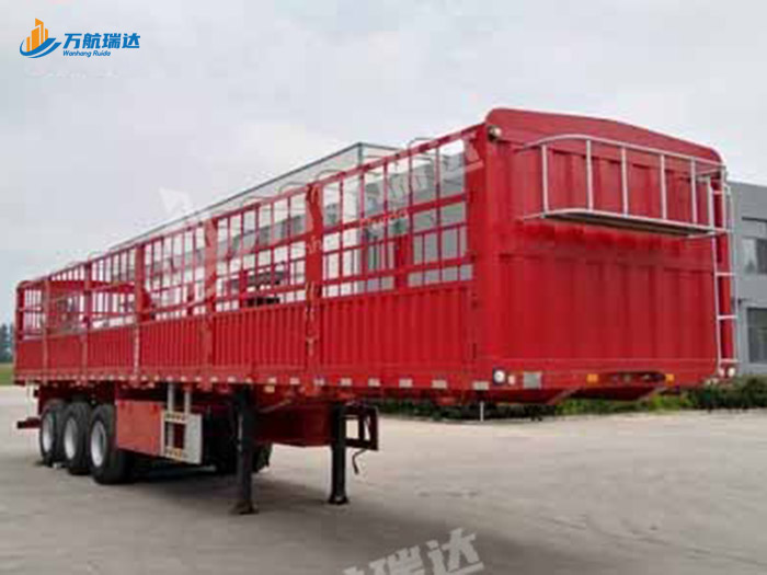 直梁式仓栏运输半挂车
