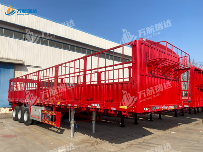 直梁式仓栏运输半挂车
